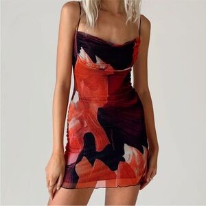 Princess Polly Red and Black Mini Dress